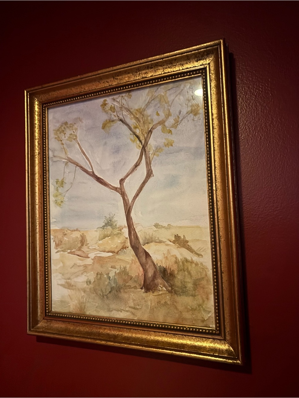 Vintage Gold Framed Tree Landscape Wall Art